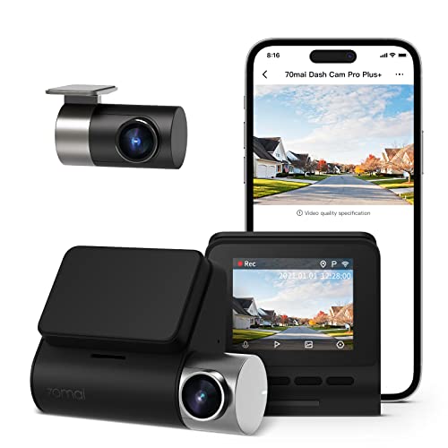 70mai True 2.7K 1944P Ultra-FHD Dashcam Pro Plus+ A500S, Front- und Heckkamera, integriertes WLAN, GPS, intelligente Dashcam, ADAS, IMX335, 2 Zoll IPS-LCD-Bildschirm, WDR, Nachtsicht von 70mai