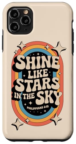 Glänze wie Sterne, Philipper 2:15 Christliche Bibel, 70er Jahre, Retro Hülle für iPhone 11 Pro Max von 70s Hippie Christian Scripture Retro Bible Quote