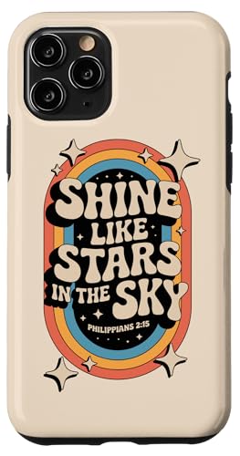 Glänze wie Sterne, Philipper 2:15 Christliche Bibel, 70er Jahre, Retro Hülle für iPhone 11 Pro von 70s Hippie Christian Scripture Retro Bible Quote