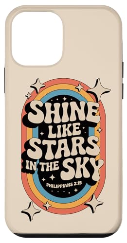 Glänze wie Sterne, Philipper 2:15 Christliche Bibel, 70er Jahre, Retro Hülle für iPhone 12 mini von 70s Hippie Christian Scripture Retro Bible Quote