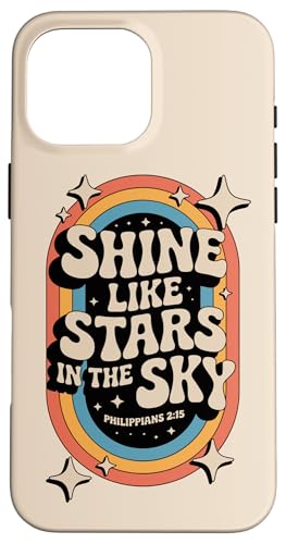 Glänze wie Sterne, Philipper 2:15 Christliche Bibel, 70er Jahre, Retro Hülle für iPhone 16 Pro Max von 70s Hippie Christian Scripture Retro Bible Quote
