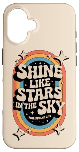 Glänze wie Sterne, Philipper 2:15 Christliche Bibel, 70er Jahre, Retro Hülle für iPhone 16 von 70s Hippie Christian Scripture Retro Bible Quote