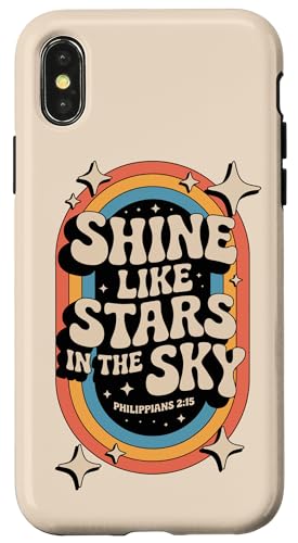 Glänze wie Sterne, Philipper 2:15 Christliche Bibel, 70er Jahre, Retro Hülle für iPhone X/XS Glänze wie Sterne, Philipper 2:15 Christliche Bibel, 70er Jahre, Retro Hülle für iPhone X/XS von 70s Hippie Christian Scripture Retro Bible Quote