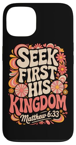 Seek First His Kingdom Matthäus 6:33 70er Jahre Retro Bibelvers Hülle für iPhone 13 Seek First His Kingdom Matthäus 6:33 70er Jahre Retro Bibelvers Hülle für iPhone 13 von 70s Hippie Christian Scripture Retro Bible Quote
