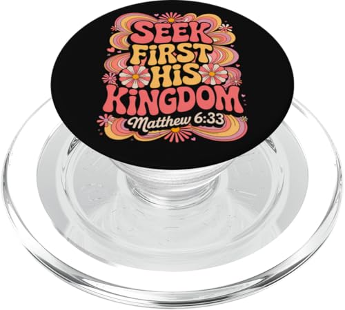 Seek First His Kingdom Matthäus 6:33 Christliches Bibelzitat PopSockets PopGrip für MagSafe Seek First His Kingdom Matthäus 6:33 Christliches Bibelzitat PopSockets PopGrip für MagSafe von 70s Hippie Christian Scripture Retro Bible Quote
