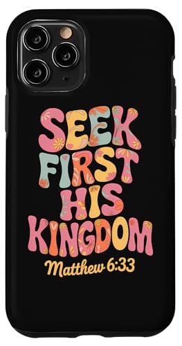 Seek First His Kingdom Matthäus 6:33 Retro Bibelvers Kunst Hülle für iPhone 11 Pro Seek First His Kingdom Matthäus 6:33 Retro Bibelvers Kunst Hülle für iPhone 11 Pro von 70s Hippie Christian Scripture Retro Bible Quote