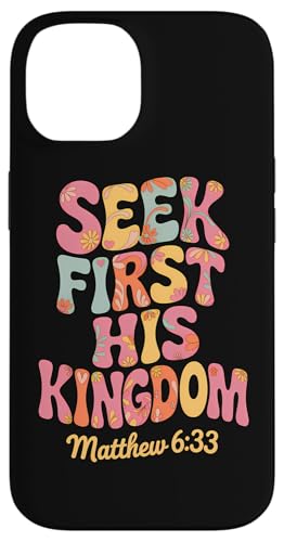 Seek First His Kingdom Matthäus 6:33 Retro Bibelvers Kunst Hülle für iPhone 14 Seek First His Kingdom Matthäus 6:33 Retro Bibelvers Kunst Hülle für iPhone 14 von 70s Hippie Christian Scripture Retro Bible Quote