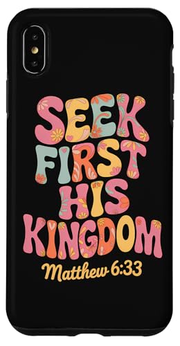 Seek First His Kingdom Matthäus 6:33 Retro Bibelvers Kunst Hülle für iPhone XS Max Seek First His Kingdom Matthäus 6:33 Retro Bibelvers Kunst Hülle für iPhone XS Max von 70s Hippie Christian Scripture Retro Bible Quote
