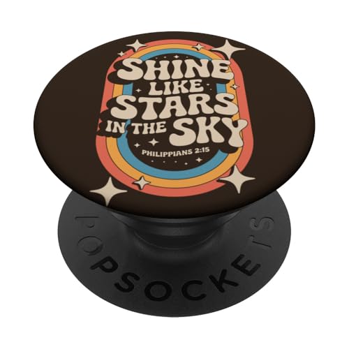 Shine Like Stars Philippians 2:15 70er Jahre Retro Bibelvers PopSockets Klebender PopGrip Shine Like Stars Philippians 2:15 70er Jahre Retro Bibelvers PopSockets Klebender PopGrip von 70s Hippie Christian Scripture Retro Bible Quote
