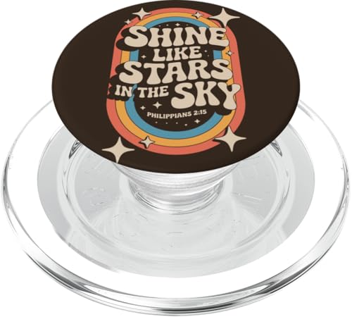 Shine Like Stars Philippians 2:15 70er Jahre Retro Bibelvers PopSockets PopGrip für MagSafe Shine Like Stars Philippians 2:15 70er Jahre Retro Bibelvers PopSockets PopGrip für MagSafe von 70s Hippie Christian Scripture Retro Bible Quote