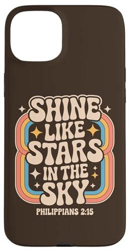 Shine Like Stars Philippians 2:15 Brown Retro Bibelvers Hülle für iPhone 15 Plus Shine Like Stars Philippians 2:15 Brown Retro Bibelvers Hülle für iPhone 15 Plus von 70s Hippie Christian Scripture Retro Bible Quote