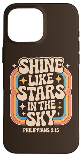 Shine Like Stars Philippians 2:15 Brown Retro Bibelvers Hülle für iPhone 16 Pro Max Shine Like Stars Philippians 2:15 Brown Retro Bibelvers Hülle für iPhone 16 Pro Max von 70s Hippie Christian Scripture Retro Bible Quote