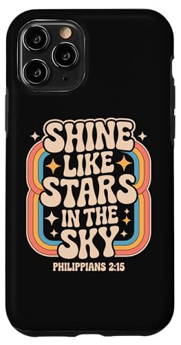 Shine Like Stars Philippians 2:15 Retro Christian Rainbow Hülle für iPhone 11 Pro Shine Like Stars Philippians 2:15 Retro Christian Rainbow Hülle für iPhone 11 Pro von 70s Hippie Christian Scripture Retro Bible Quote