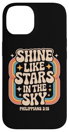 Shine Like Stars Philippians 2:15 Retro Christian Rainbow Hülle für iPhone 14 Shine Like Stars Philippians 2:15 Retro Christian Rainbow Hülle für iPhone 14 von 70s Hippie Christian Scripture Retro Bible Quote
