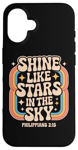 Shine Like Stars Philippians 2:15 Retro Christian Rainbow Hülle für iPhone 16 Shine Like Stars Philippians 2:15 Retro Christian Rainbow Hülle für iPhone 16 von 70s Hippie Christian Scripture Retro Bible Quote