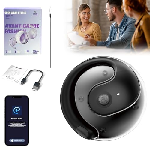 Hy-T26 Pro übersetzer Kopfhörer,Hy-T26 Pro Sprachübersetzer,KI-Übersetzungsdrahtlose Bluetooth-Ohrhörer,Echtzeit übersetzer Kopfhörer,Sofortübersetzung in 75 Sprachen Smart Translator Earbuds(Schwarz) von 71Nmly