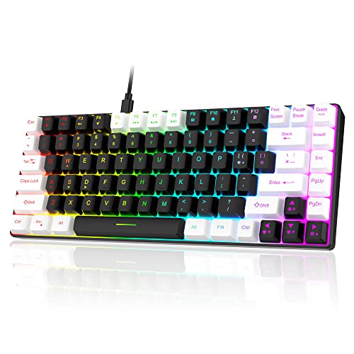 7KEYS TKL Gaming-Tastatur, ultra-tragbare Tastatur, kabelgebunden, 84 Tasten, RGB und mechanisches Gefühl, abnehmbares und stabiles Typ-C-Kabel, leise zum Tippen, Komfort für Desktop-PC, Computer, von 7KEYS