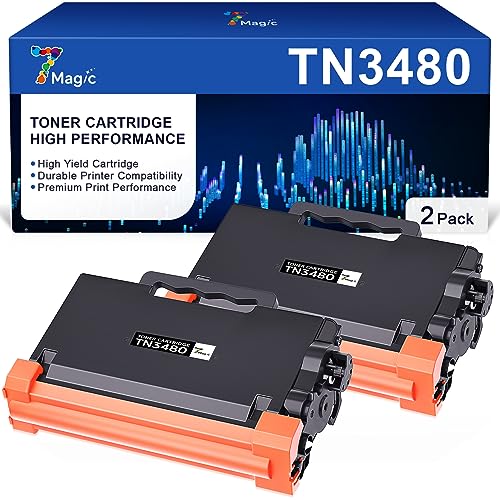 7MAGIC TN3480 TN3430 Ersatz für Brother HL-L5100DN Toner MFC-L5750DW TN-3480 TN-3430 3480 TN Kompatibel MFC-L5700DW HL-L5200DW(2 Schwarz), X-Large von 7Magic