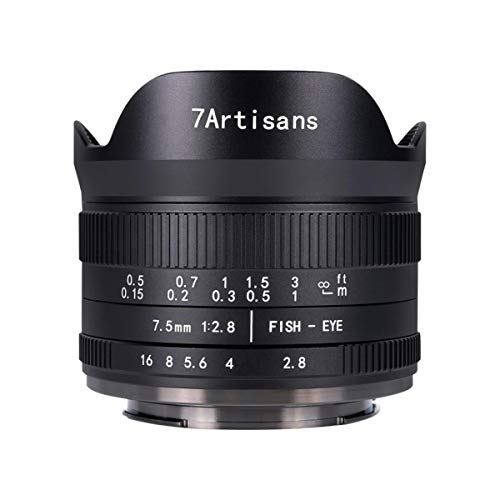 7Artisans 7,5 mm F2,8 II APS-C Fisheye für Fujifilm Fuji X-A1, X-A2, X-at, X-M1, XM2, X-T1, X-T2, X-T10, X-Pro1, X- E1, X-E2 von 7artisans