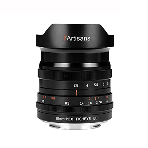 7artisans 10mm F2.8 Fisheye ED Fester manueller Fokus Ultra-Weitwinkel-Vollformat-Objektiv für Canon EOS R spiegellose Kameras R6 R7 von 7artisans