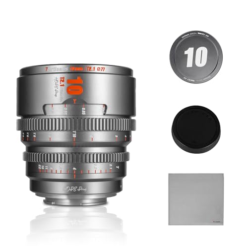 7artisans 10mm T2.1 Cine-Objektiv S35 Rahmen Kompatibel mit Sony E Mount-Mount,für Sony A6500/A6600/A6700/FX30/ZVE-10(Titangrau) von 7artisans