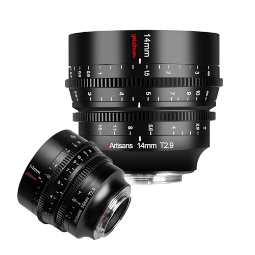 7artisans 14 mm T2.9 Cine Objektiv für Sony E Mount, Full Frame Prime spiegelloses Kameraobjektiv, 114° Weitwinkel, 270° Fokussierhub, für A7, A7R, A7S, A7II, A7RII, A7S II, A9, A7RlII, A7lII, A7RIV, 7artisans 14 mm T2.9 Cine Objektiv für Sony E Mount, Full Frame Prime spiegelloses Kameraobjektiv, 114° Weitwinkel, 270° Fokussierhub, für A7, A7R, A7S, A7II, A7RII, A7S II, A9, A7RlII, A7lII, A7RIV, von 7artisans