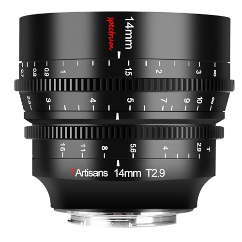 7artisans 14mm T2.9 Full-Frame 114 °Weitwinkelobjektiv,Kompatibel für Panasonic S1 S1H S5,Leica SL SL2,Schwarz von 7artisans