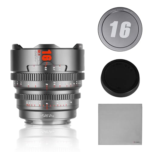 7artisans 16mm T2.1 Kinoobjektiv S35 Rahmen Kompatibel mit Fuji X-Mount,für FUJIFILM X-S20/X-T5/X-H2/X-T4/X-H2S/X-T3/X-S10(Titangrau) von 7artisans