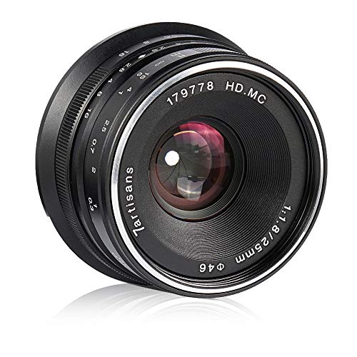 7artisans 25mm F1.8 Manual Focus Prime Lens for Canon (Canon EF-M, Black) von 7artisans