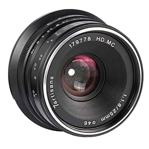 7artisans 25mm F1.8 Manueller Fokus Festbrennweite für Olympus für Panasonic Micro Four Thirds MFT m4 / 3 Kameras - Schwarz von 7artisans