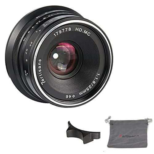 7artisans 25mm F1.8 Manueller Fokus Objektiv für Sony EMOUNT Kameras wie A7 a7II A7R a7rii A7S a7sii A6500 A6300 A6000 A5100 A5000 ex-3 NEX-3 N nex-3r F3 K NEX-5 N - Schwarz von 7artisans