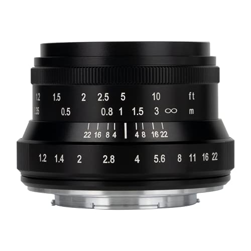 7artisans 35mm F1.2 Mark II APS-C Manual Fixed Objektiv für Fujifilm X-Mount spiegellose Kamera wie X-A1 X-A10 X-A2 X-A3 A-at X-M1 (schwarz) von 7artisans