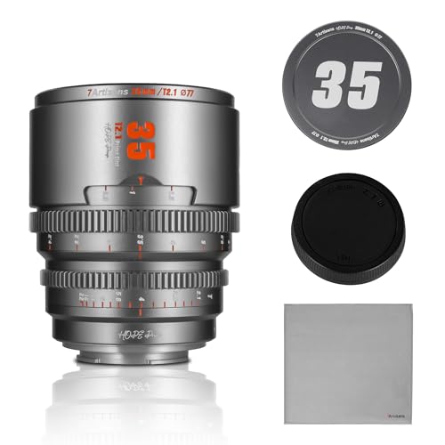 7artisans 35mm T2.1 Cine-Objektiv S35 Rahmen Kompatibel mit Macro 4/3 Mount, MFT Mount/LUMIX GH5LL/GH5S/GH6/Z CAM/BMPCC4K/DC-BGH2(Titangrau) von 7artisans