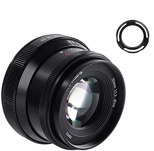 7artisans 35mm f1.2 V2.0 Manuelle Fokussierung Standard Prime-Objektiv für spiegellose Fujifilm X-Mount-Kameras X-A1 X-A10 X-A2 X-A3 X-at X-M1 X-M2 X-T1 X-T10 X-T2 X- T20 X-Pro1 (Schwarz) von 7artisans
