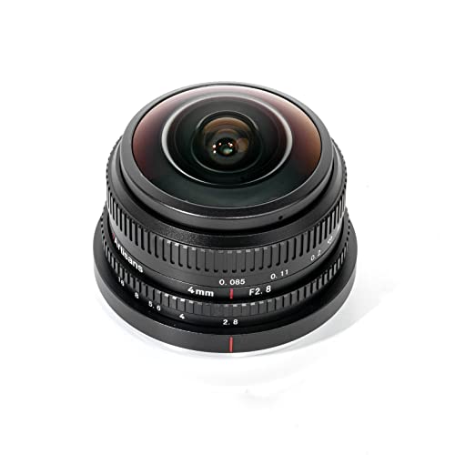 7artisans 4mm F2.8 kreisförmiges Fisheye-Objektiv, 225 ° Ultraweitwinkel, kompatibel mit M4/3-Mount-Kameras EPM1 EPM2 EPL1 EPL2 EPL7 EPL9 E-M1 E-M5 E-M10 E-Pen-P G1 G2 G3 GX7 GX8 GM5 GM10 GH3 GH5 von 7artisans