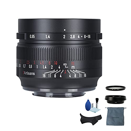 7artisans 50 mm F0,95 große Blende Prime APS-C Objektiv kompatibel für 43 Olympus / Panasonic spiegellose Kameras, manueller Fokus E-P1/E-P2/E-P3/E-P5 & GH1/GH2/GH3/GH4/GH5, Schwarz 7artisans 50 mm F0,95 große Blende Prime APS-C Objektiv kompatibel für 43 Olympus / Panasonic spiegellose Kameras, manueller Fokus E-P1/E-P2/E-P3/E-P5 & GH1/GH2/GH3/GH4/GH5, Schwarz von 7artisans