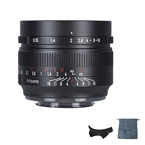 7artisans 50 mm F0.95 große Blende manueller Fokus Prime Fixobjektiv APS-C für Canon EOS-M spiegellose Kameras EOS-M/EOS-M2/EOS-M3/EOS-M100/EOS-M5/EOS-M6/EOS-M50/EOS-M10/EOS-M200 von 7artisans