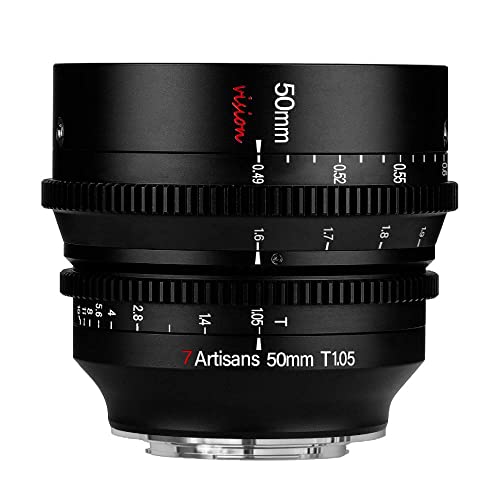 7artisans 50 mm T1.05 Cine Objektiv große Blende manueller Fokus Kino-Objektiv (für M43)… von 7artisans