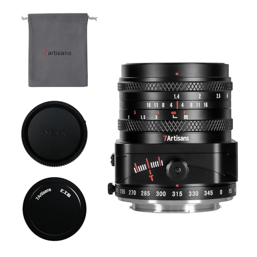 7artisans 50mm F1,4 Tilt-Shift-Objektiv mit APS-C-Rahmen und 2-in-1-Kompatibilität für spiegellose Fujifilm FX-Mount-Kameras X-A1X-A10X-A2X-A3A-atX-M1XM2X-T1X-T10X-T2X-T20X-Pro1X-Pro2X-E1X-E2 E-E2s von 7artisans