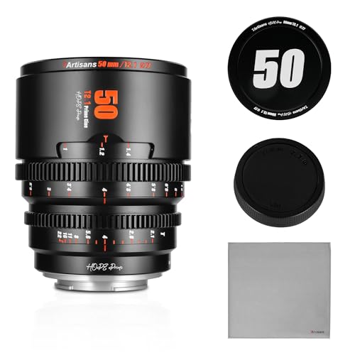 7artisans 50mm T2.1 Cinema-Objektiv S35 Rahmen Kompatibel mit Fuji X-Mount, für FUJIFILM X-S20/X-T5/X-H2/X-T4/X-H2S/X-T3/X-S10(Schwarz) von 7artisans