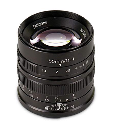 7artisans 55mm F1.4 APS-C Manuelles Feste Objektiv für Sony EMOUNT Kameras wie A7 a7II A7R a7rii A7S a7sii A6500 A6300 A6000 A5100 A5000 ex-3 NEX-3 N nex-3r F3 K NEX-5 N - Schwarz von 7artisans