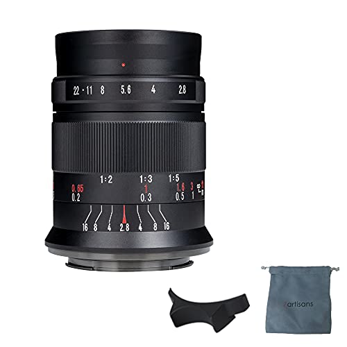 7artisans 60 mm F2.8 Mark II Makro Manueller Fokus Kameralinse APS-C spiegellose Kamera Objektiv für Olympus Panasonic MFT M4/3 Kameras wie Panasonic GH3 GH4 GF1 GM1 GM5 Olympus E-M1 E-M5 E-M10 von 7artisans