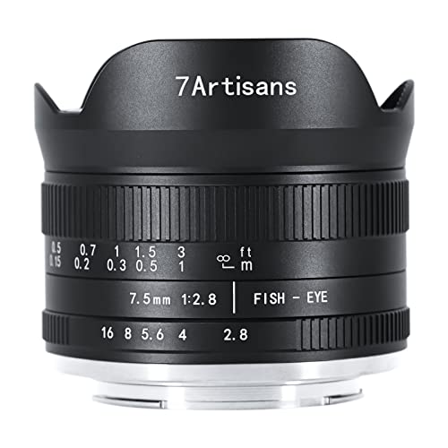 7artisans 7,5 mm f2.8 Mark II APS-C Fischaugen-Weitwinkelobjektiv Micro 4/3 MFT spiegellose Kamera G1 G2 G3 G5 G6 G7 GF1 GF2 GX1 GX7 GM1 GM5 GH1 GH4 GH5 von 7artisans