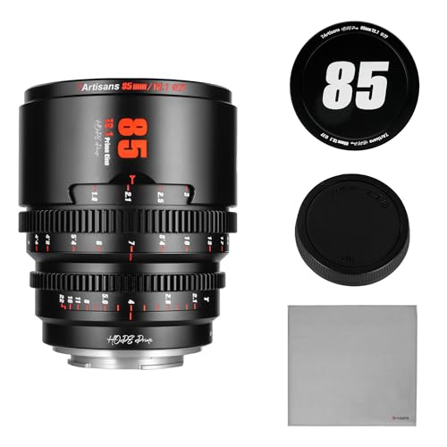 7artisans 85mm T2.1 Cine-Objektiv S35 Rahmen Kompatibel mit Sony E Mount-Mount (C-Rahmen), für Sony A6500/A6600/A6700/FX30/ZVE-10(Schwarz) von 7artisans