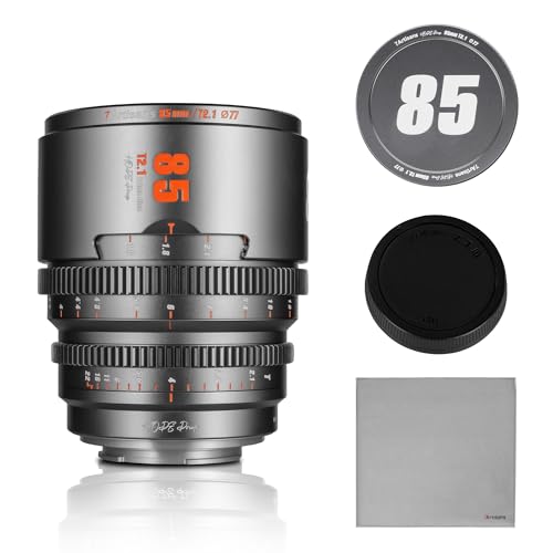 7artisans 85mm T2.1 Cine-Objektiv S35 Rahmen kompatibel mit Canon RF-S-Mount für RED Komodo/Komodo X/Canon C70/R7/R50/R10(Titangrau) von 7artisans
