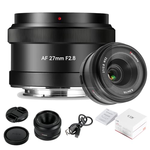 7artisans AF 27MM F2.8 Autofokus Objektiv, Weitwinkel APS-C Faszinierende Autofokus Kamera Objektiv für atemberaubende Fotografie(E Mount A5 A6 A7 FX A9 ZV-E, schwarz) von 7artisans
