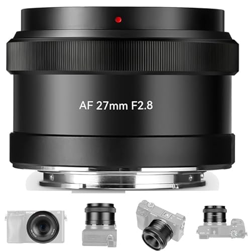 7artisans AF 27mm F2.8 E-Objektiv, Autofokus-Objektiv, APS-C-Rahmen für E-Mount-Kameras A5000 A6600 NEX-3 NEX-3N NEX-7 NEX5 CA7 A7I A7R A7S A7SI A7SII A9 und mehr. (schwarz) von 7artisans