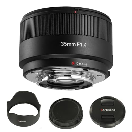 7artisans AF 35mm F1.4 Objektiv Autofokus APS-C Rahmen für X-Mount Kameras X-A1 X-A10 X-M1 X-T1 X-T10 X-T100 X-PR01 X-PR03 X-E1 X-E2S X-E4 XS10 XS20 und mehr. (schwarz) von 7artisans