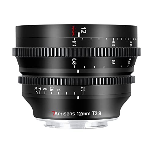 7artisans APS-C Ultra-Weitwinkel-Kinolinse, 12 mm T2.9 große Blende, manueller Fixfokus, geringe Verzerrung, kompatibel mit Canon RF Mount EOS R, R3, R5, R6, R7, R10, RP, Schwarz 7artisans APS-C Ultra-Weitwinkel-Kinolinse, 12 mm T2.9 große Blende, manueller Fixfokus, geringe Verzerrung, kompatibel mit Canon RF Mount EOS R, R3, R5, R6, R7, R10, RP, Schwarz von 7artisans