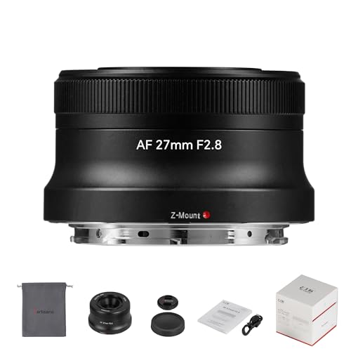 7artisans AutoFocus 27mm F2.8 APS-C Rahmenobjektiv, F2.8 Große Blende,Unterstützt Automatische/Manuelle Blende und Gesichts-/Augenerkennung,Kompatibel mit Nikon Z Mount Z50/Z30(Schwarz) von 7artisans